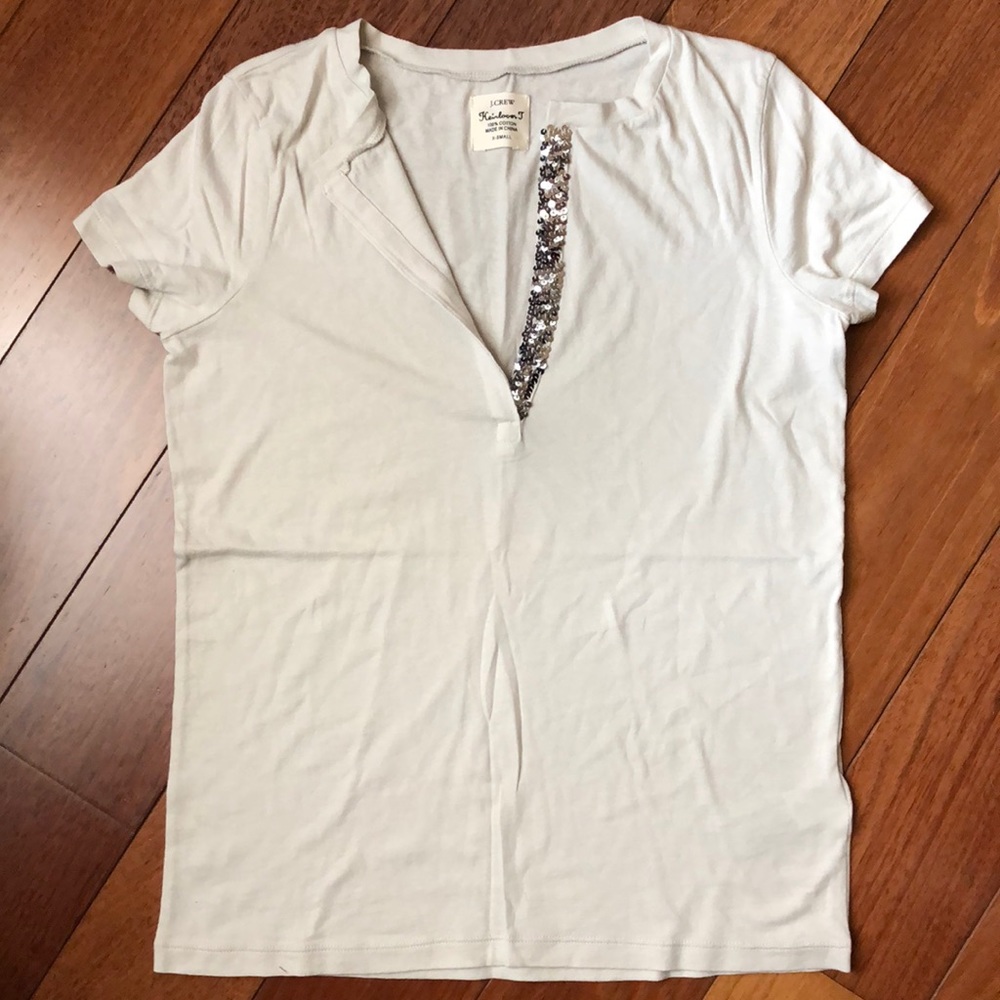 NWOT J Crew Cotton Sequin Tee